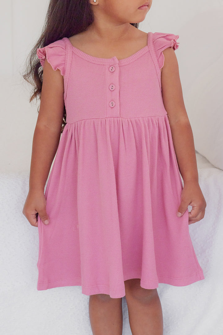 Summer Waffle Dress - Berry Bliss