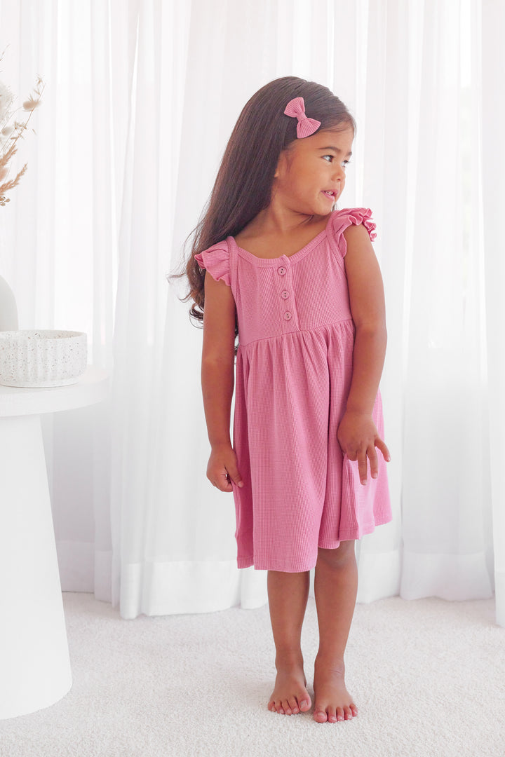 Summer Waffle Dress - Berry Bliss