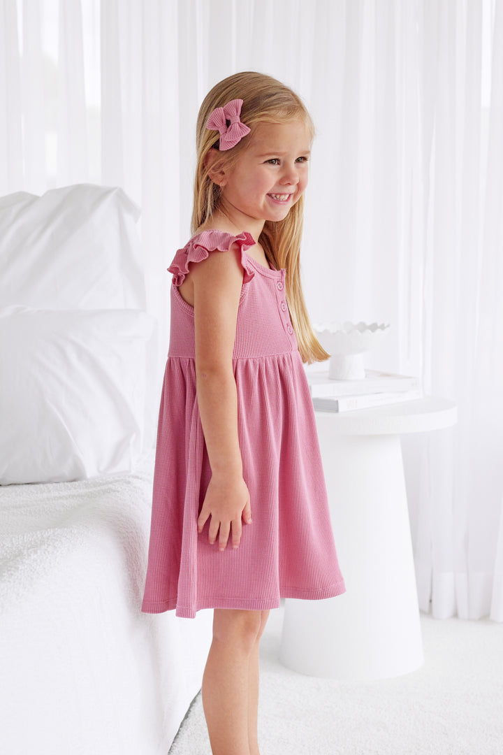 Summer Waffle Dress - Berry Bliss