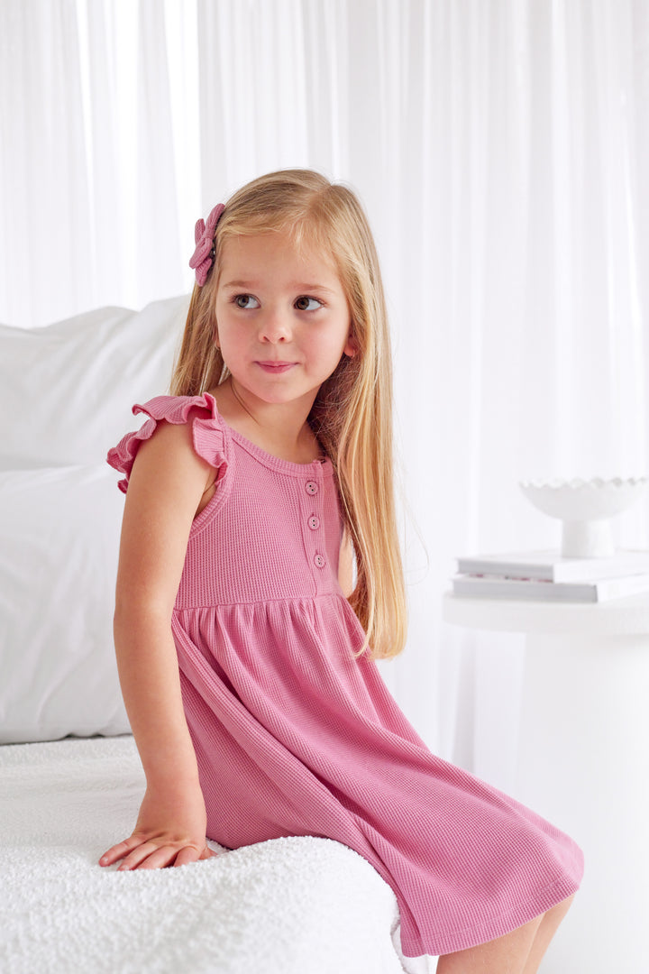 Summer Waffle Dress - Berry Bliss