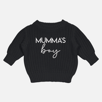 Embroidered Mother's Day Super Chunky Knit - Black