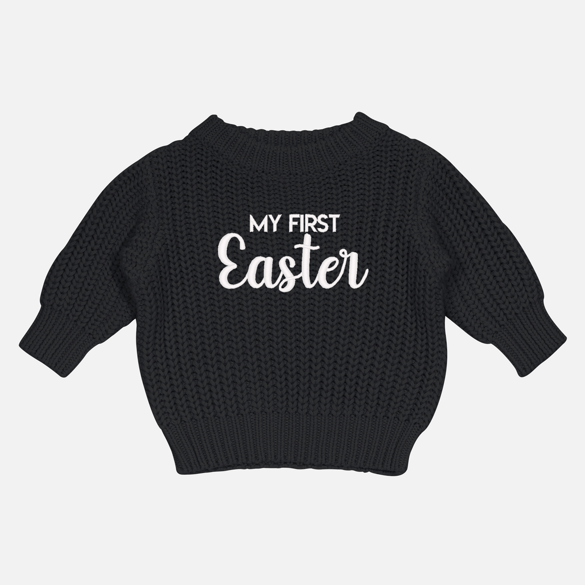 Embroidered Easter Chunky Knit - Black
