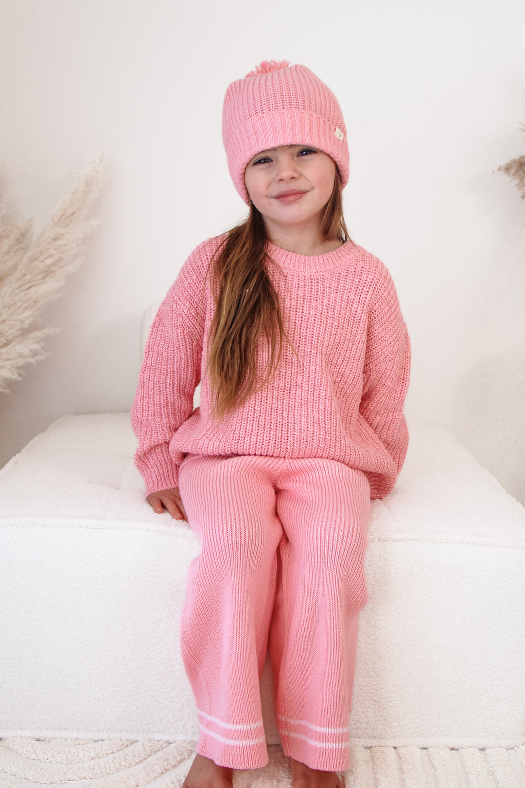Chunky Knit Beanie - Blush