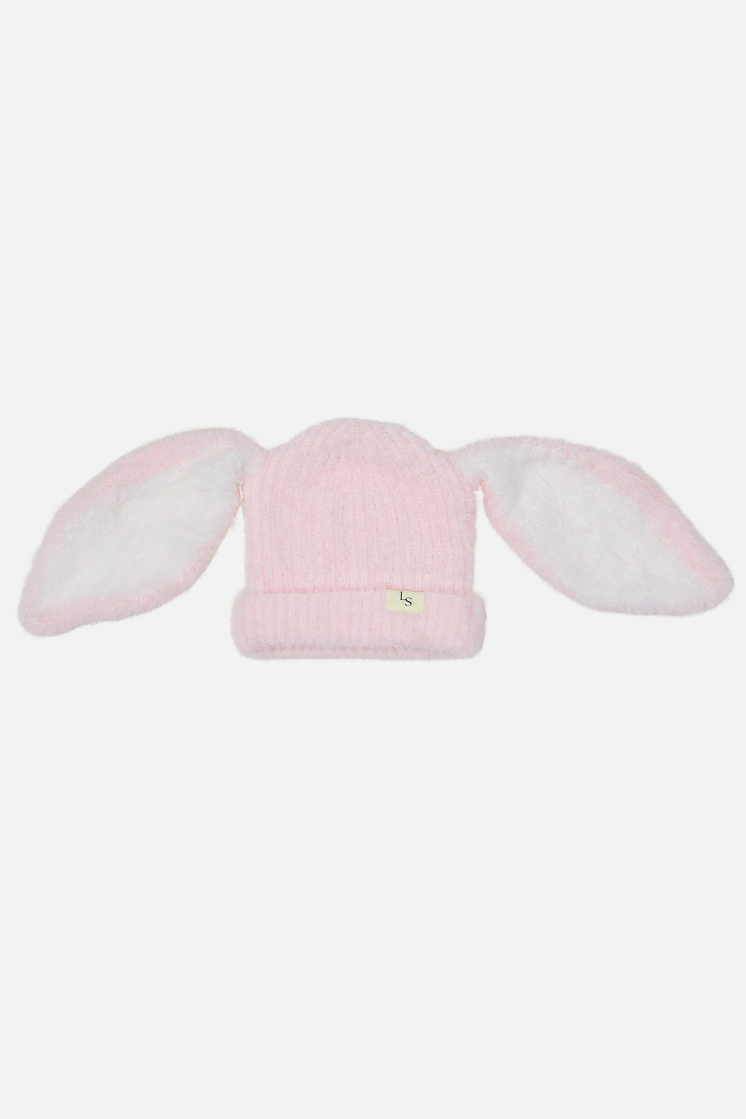 Bunny Fluffy Knitted Beanie - Pink