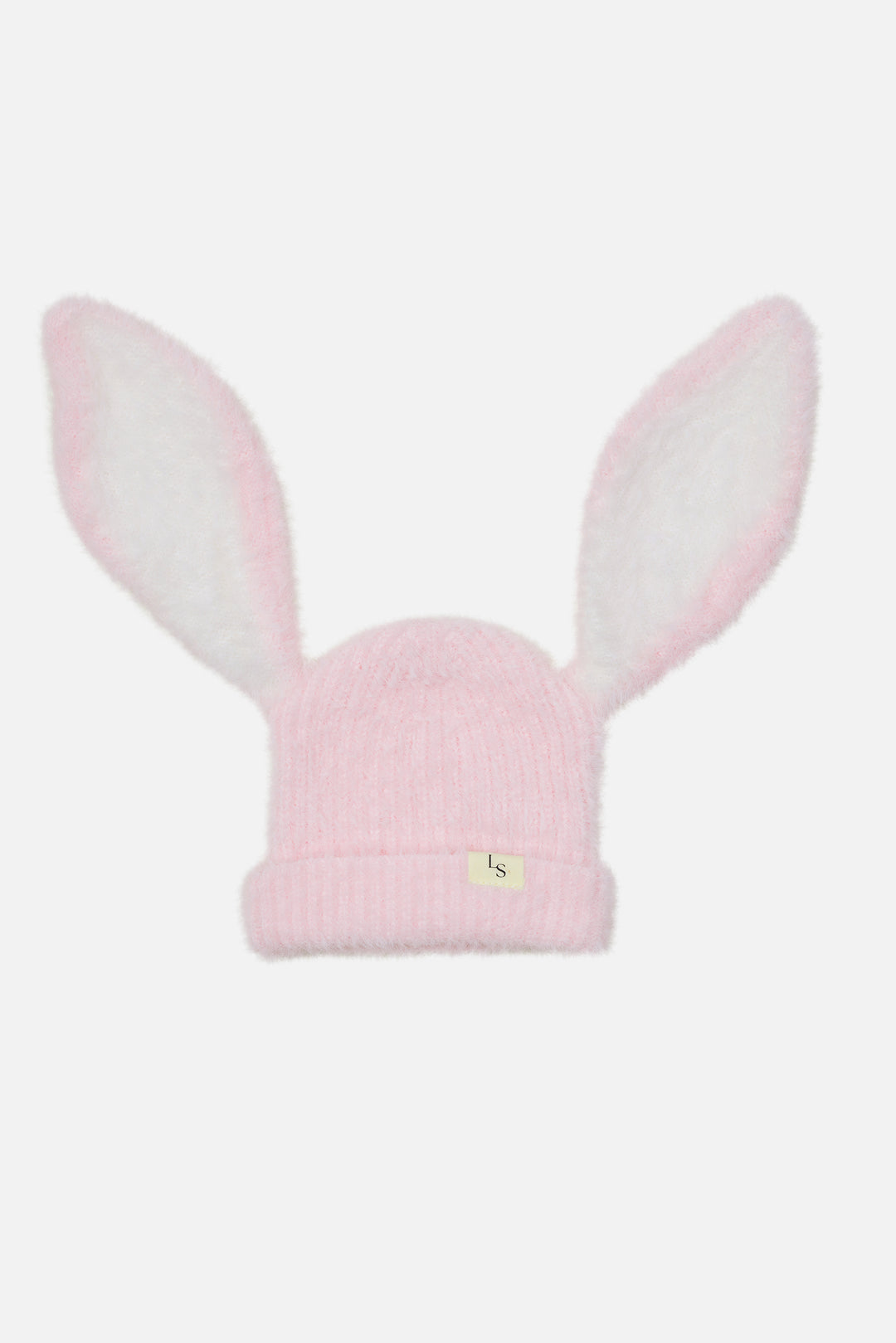 Bunny Fluffy Knitted Beanie - Pink