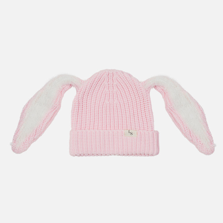 Bunny Chunky Knit Beanie - Ballerina Pink