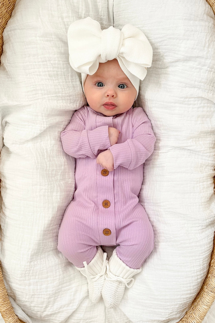 Cozy Long Sleeve Louie Romper - Orchid Bloom