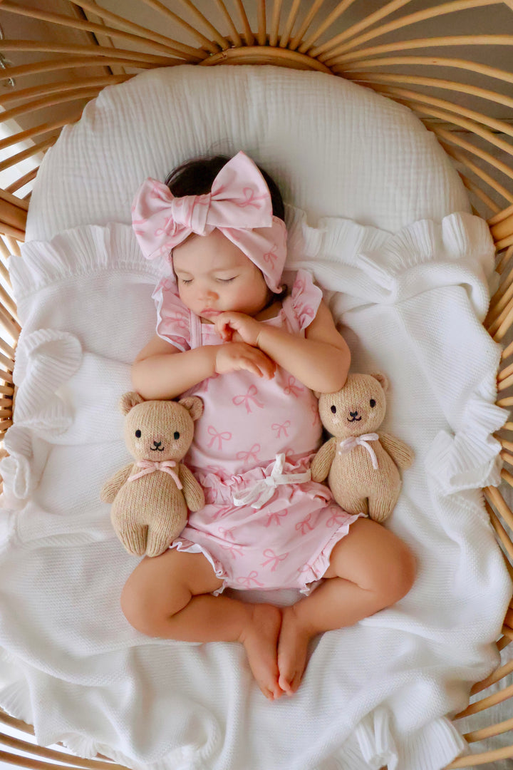 Singlet &amp; Shorties Set - Pink Bows