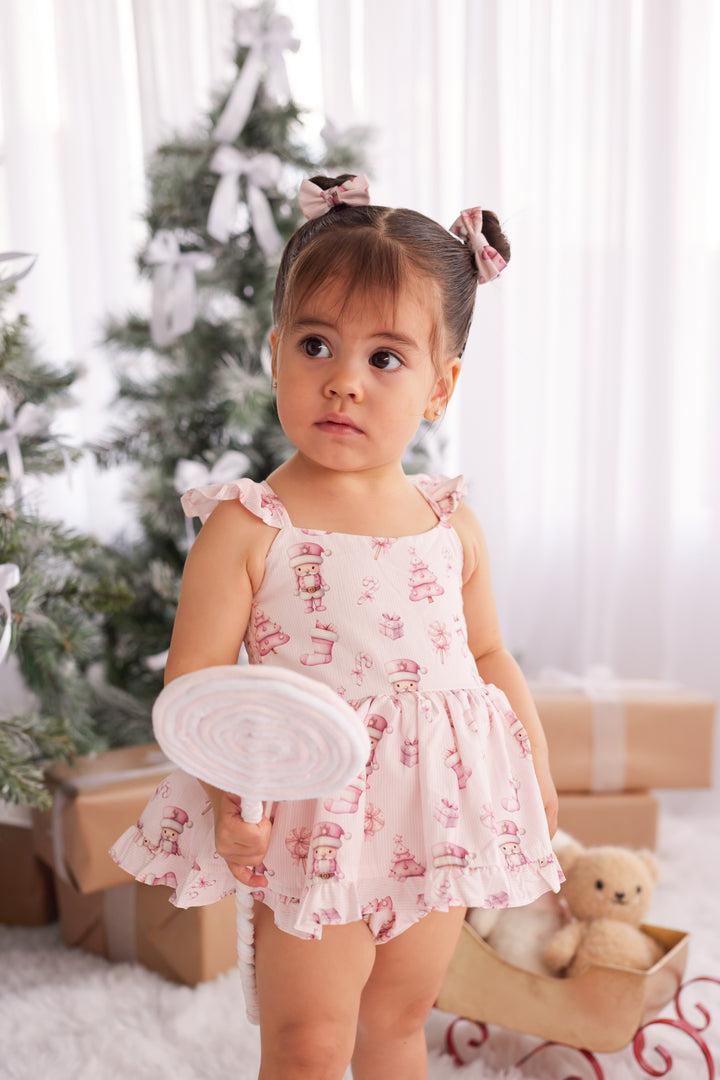 Pixie Romper - Pink Nutcracker
