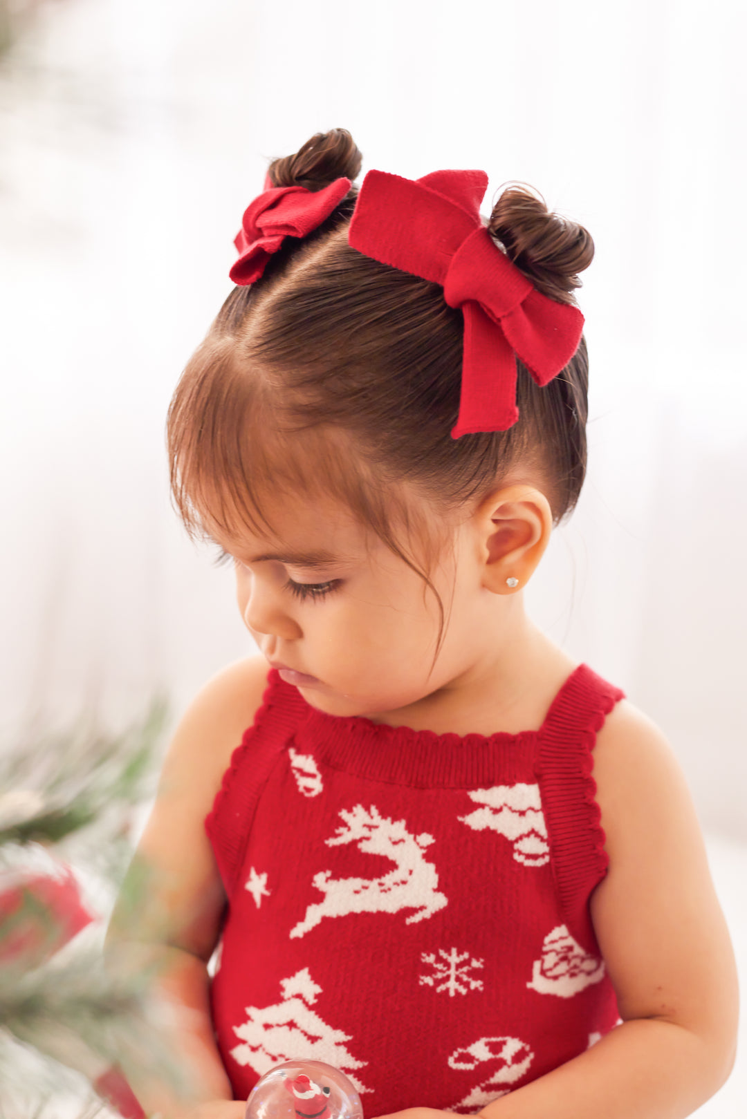 Knitted Mini Bows - Red