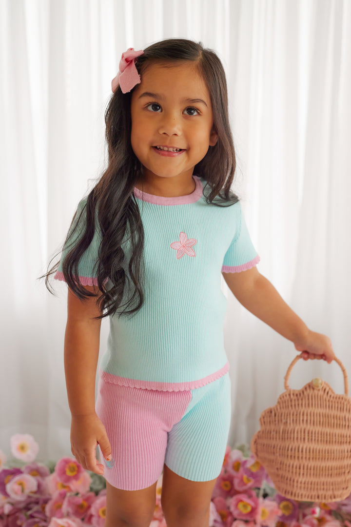 Classic Ribbed Tee - Aqua