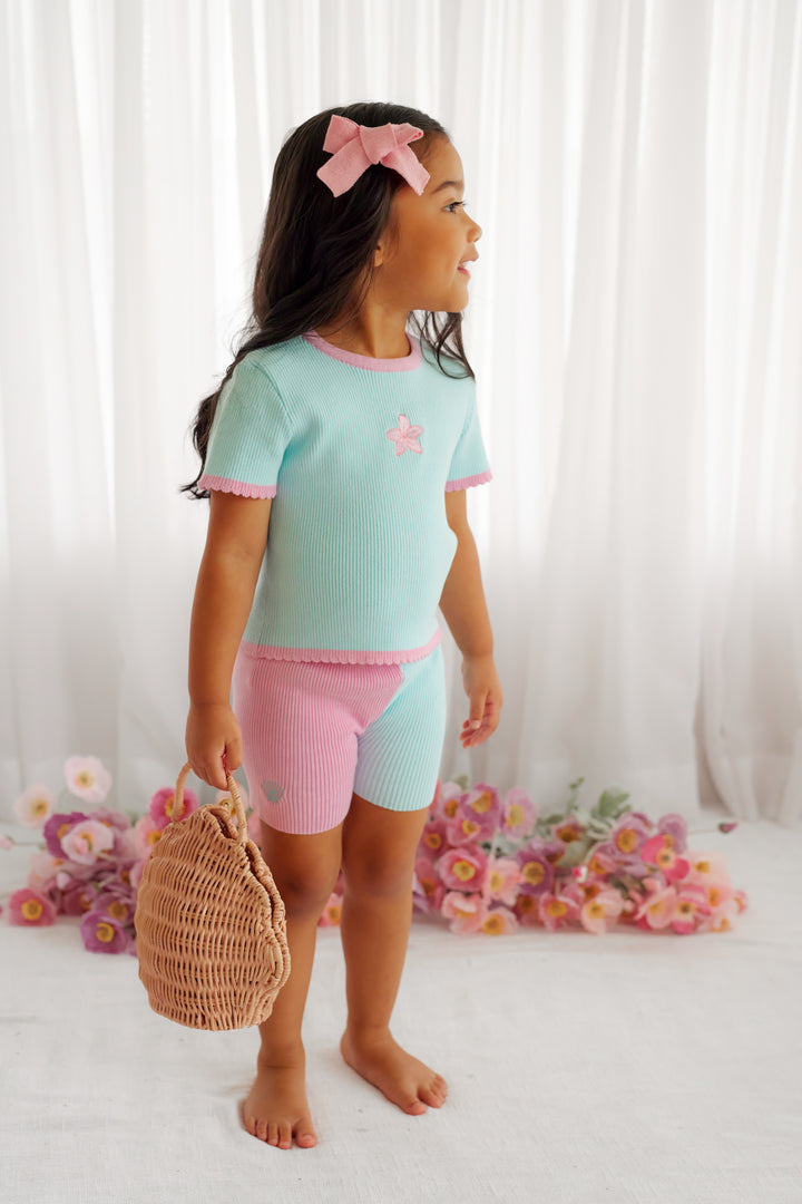 Classic Ribbed Tee - Aqua