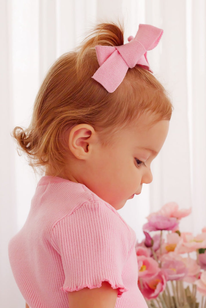 Knitted Mini Bows - Pink Bloom
