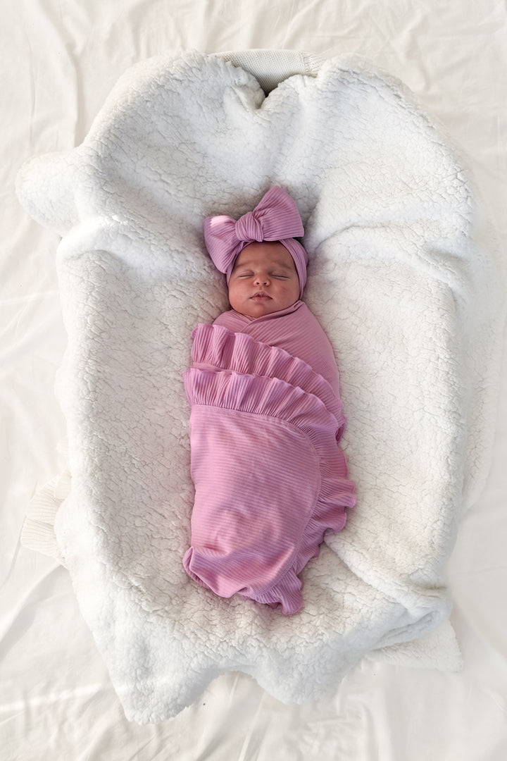 Cozy Ruffle Baby Wrap - Candy Pop