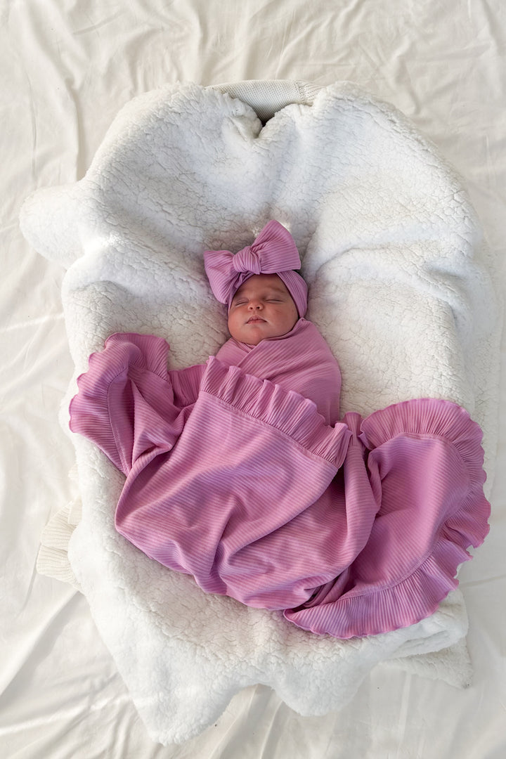 Cozy Ruffle Baby Wrap - Candy Pop