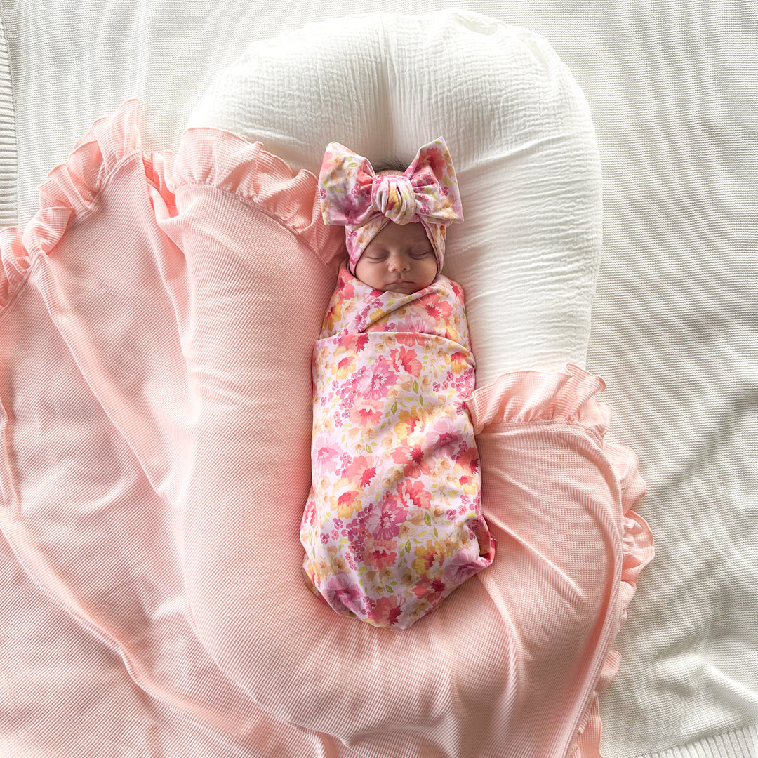 baby girl peach wrap