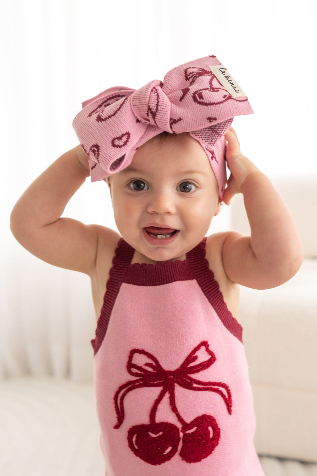 Knitted Headwrap - Cherries