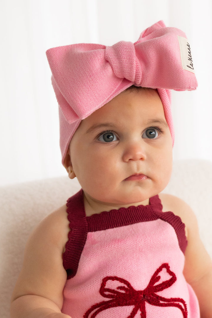 Knitted Headwrap - Peony Pink