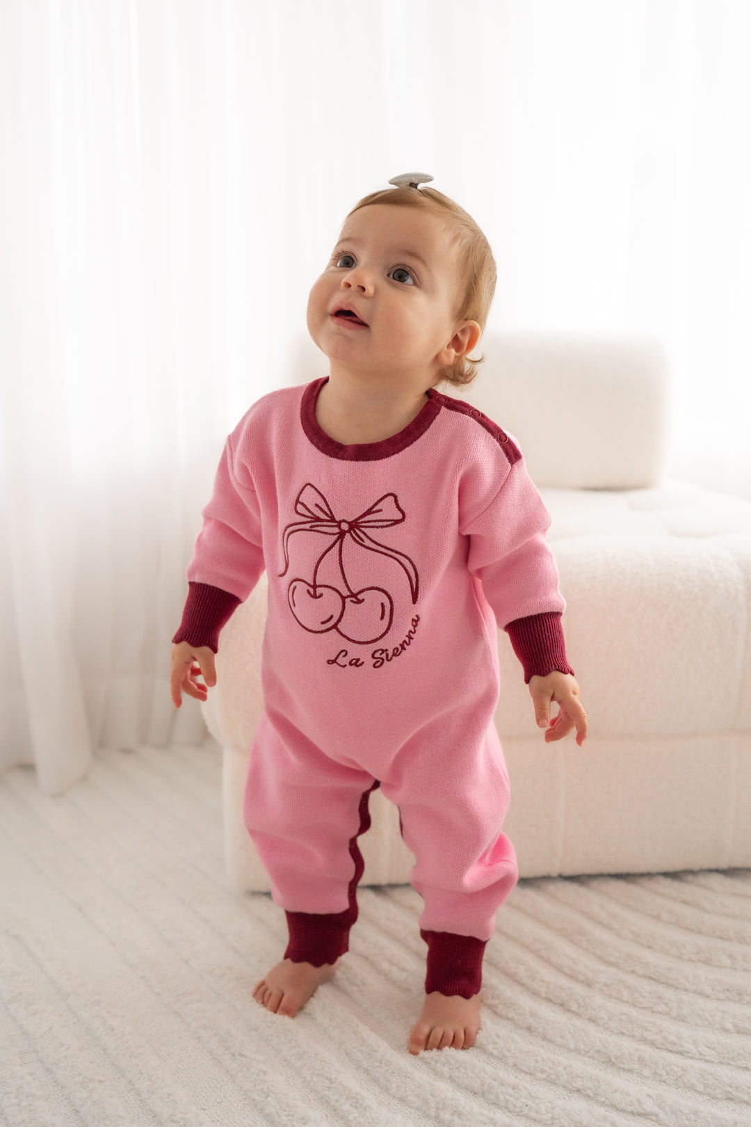 Knitted Jumpsuit - Cherries