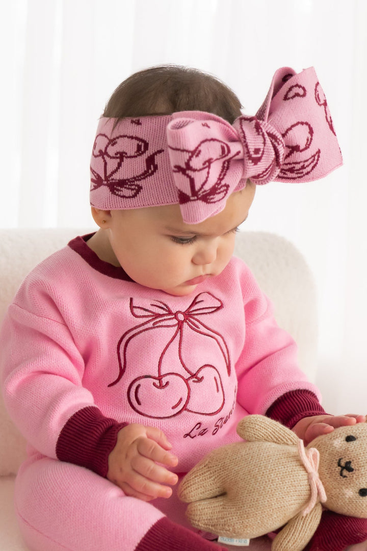 Knitted Headwrap - Cherries