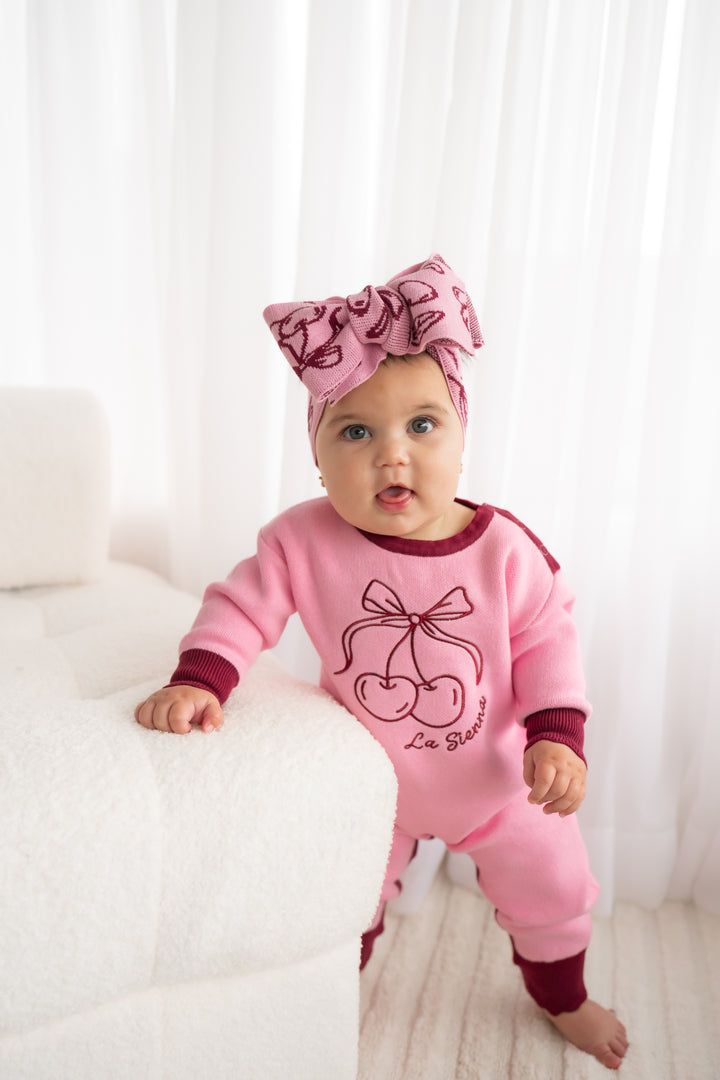 Knitted Jumpsuit - Cherries