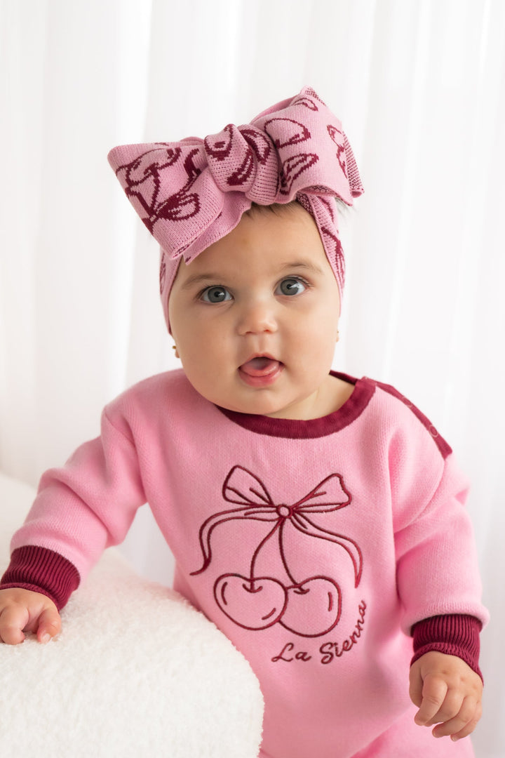 Knitted Headwrap - Cherries