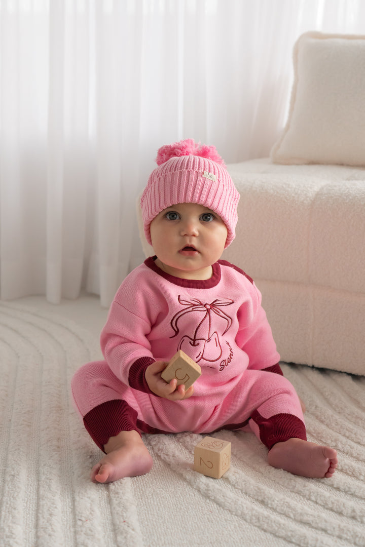 Knitted Jumpsuit - Cherries