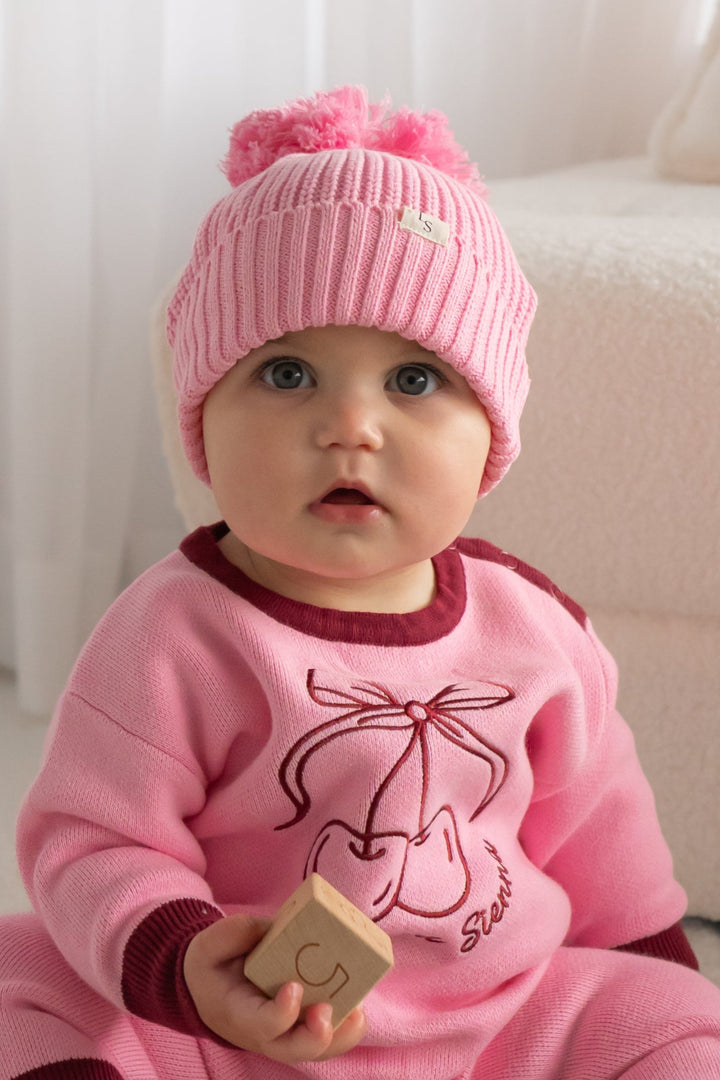 Chunky Knit Beanie - Peony Pink