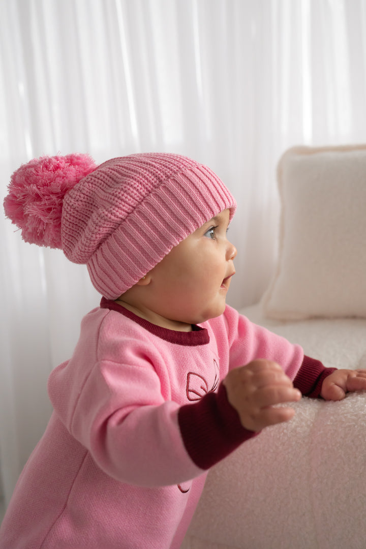 Chunky Knit Beanie - Peony Pink
