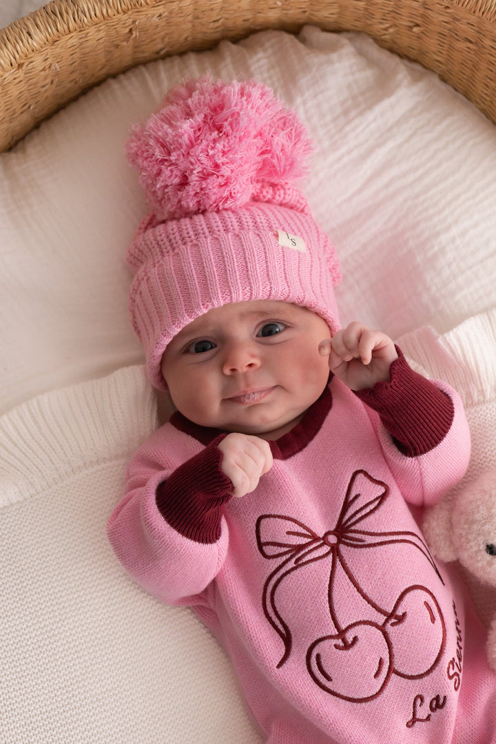 Chunky Knit Beanie - Peony Pink