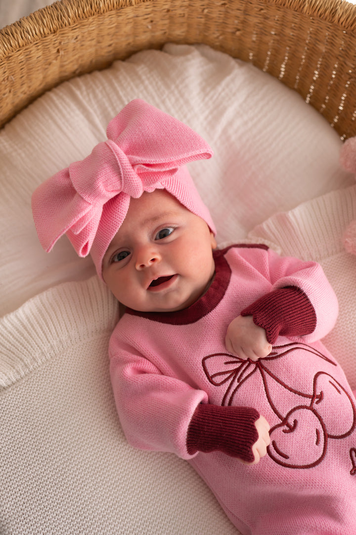Knitted Headwrap - Peony Pink