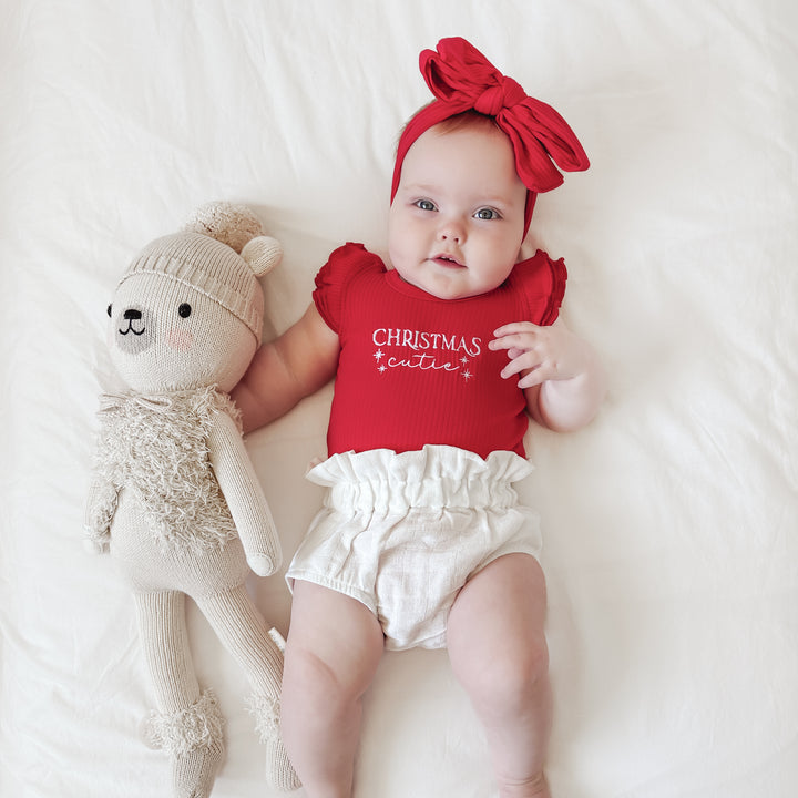 Cozy Short Sleeve Flutter - Red