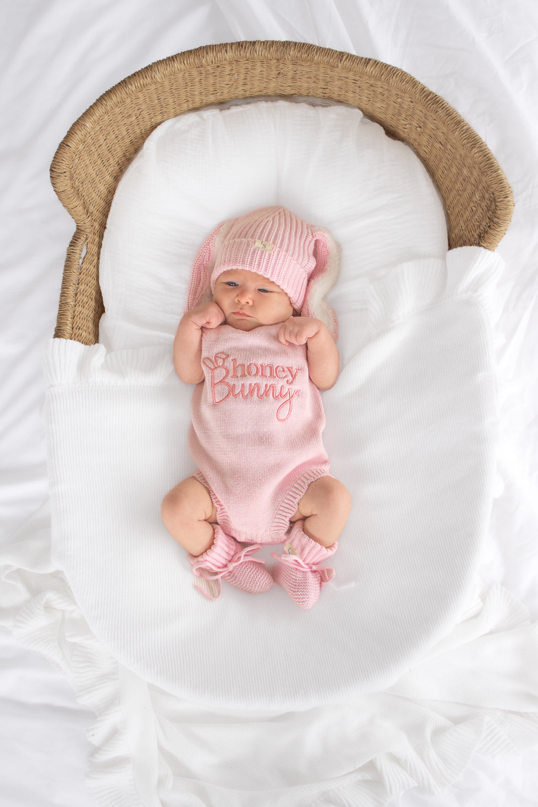 Bunny Chunky Knit Beanie - Ballerina Pink