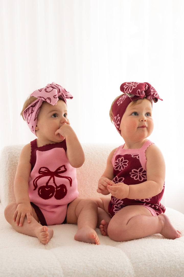 Knitted Headwrap - Cherries