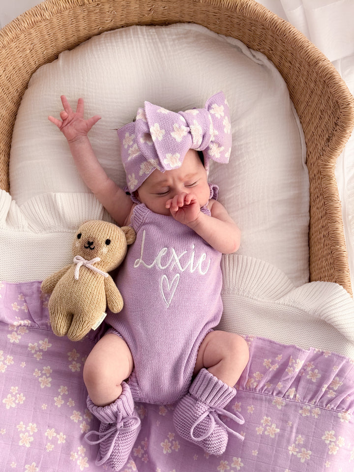 Classic Knitted Romper - Orchid