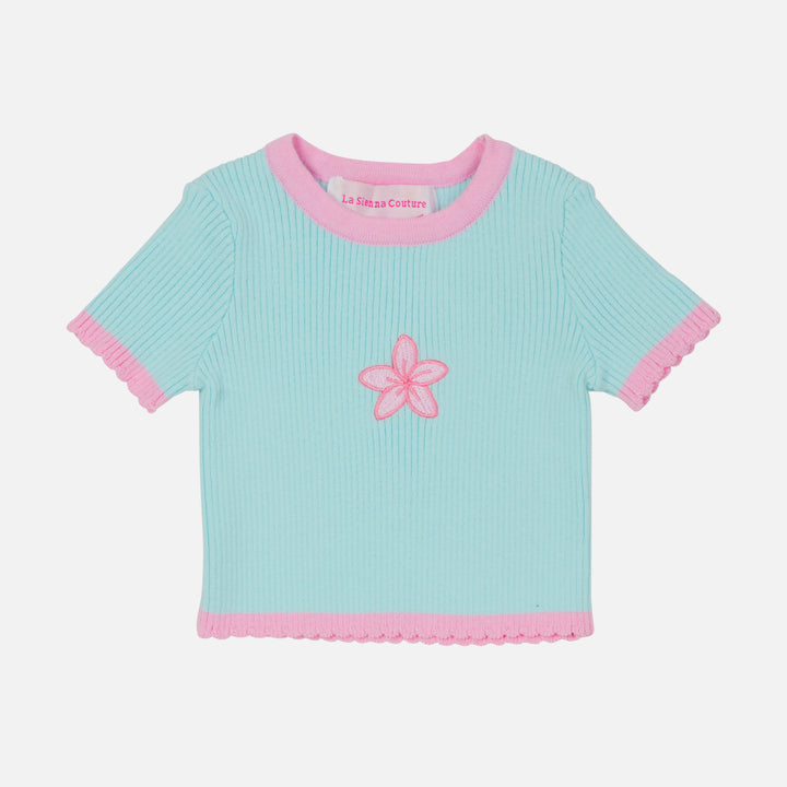 Classic Ribbed Tee - Aqua