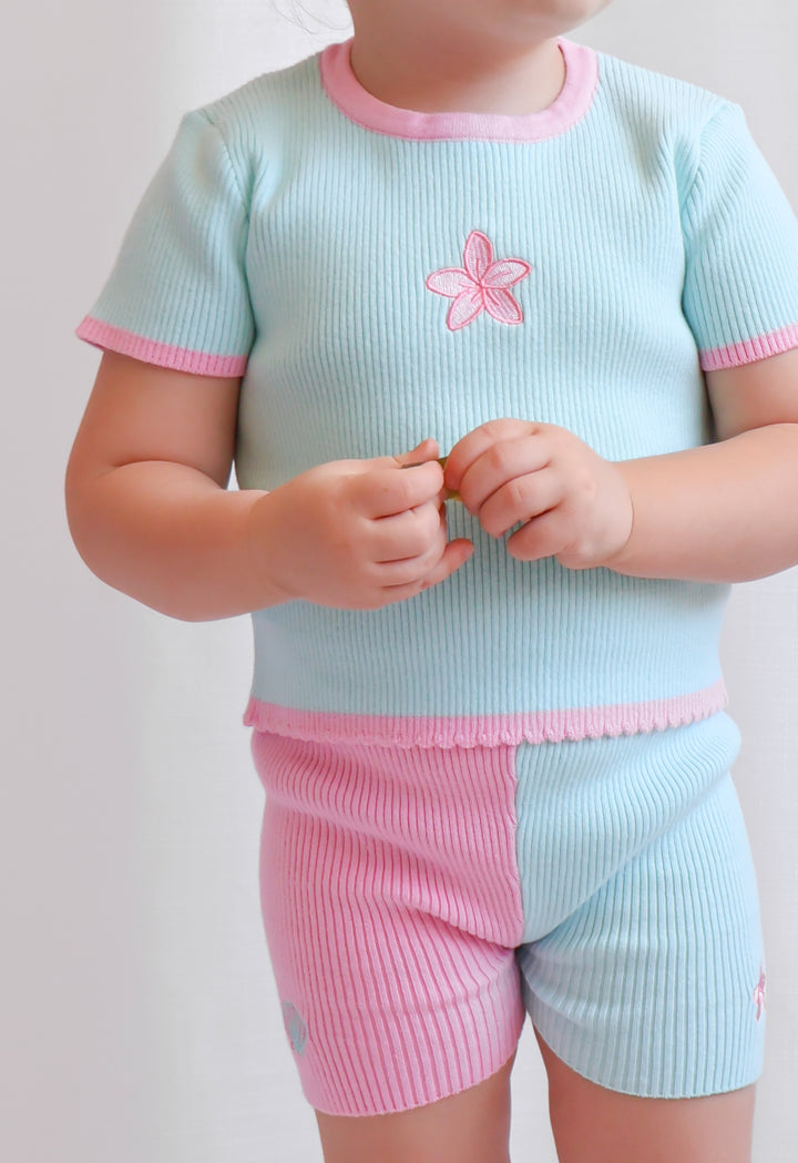 Classic Ribbed Tee - Aqua