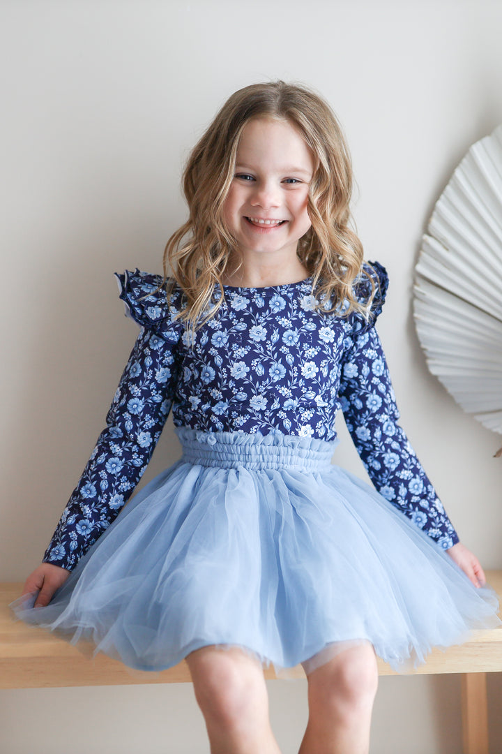 Floral Long Sleeve Flutter - Cleo