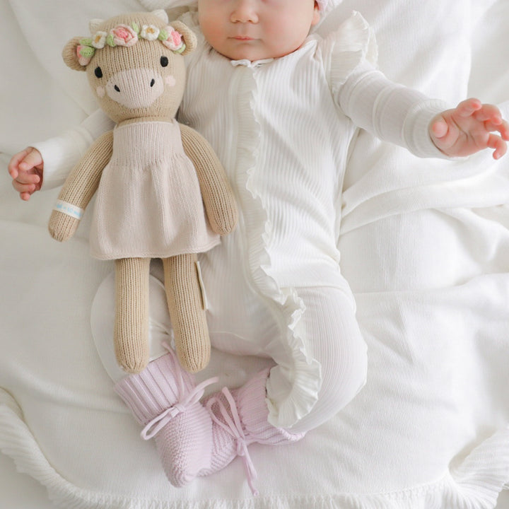 Baby girls white long sleeve frill romper