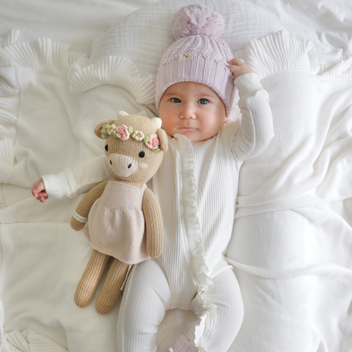 Baby girls white long sleeve frill romper