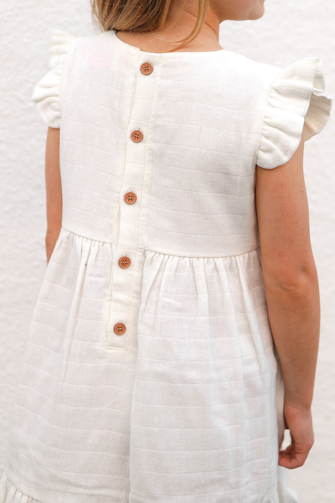 Muslin Summer Ruffle Dress - Coconut