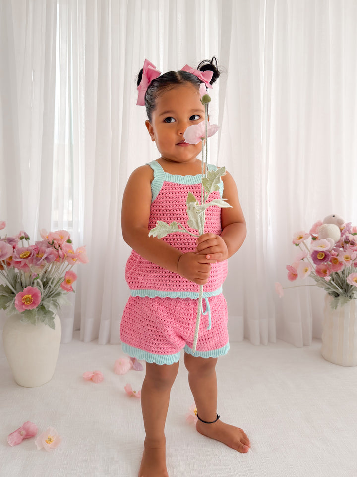 Crochet Shorts - Pink Sorbet