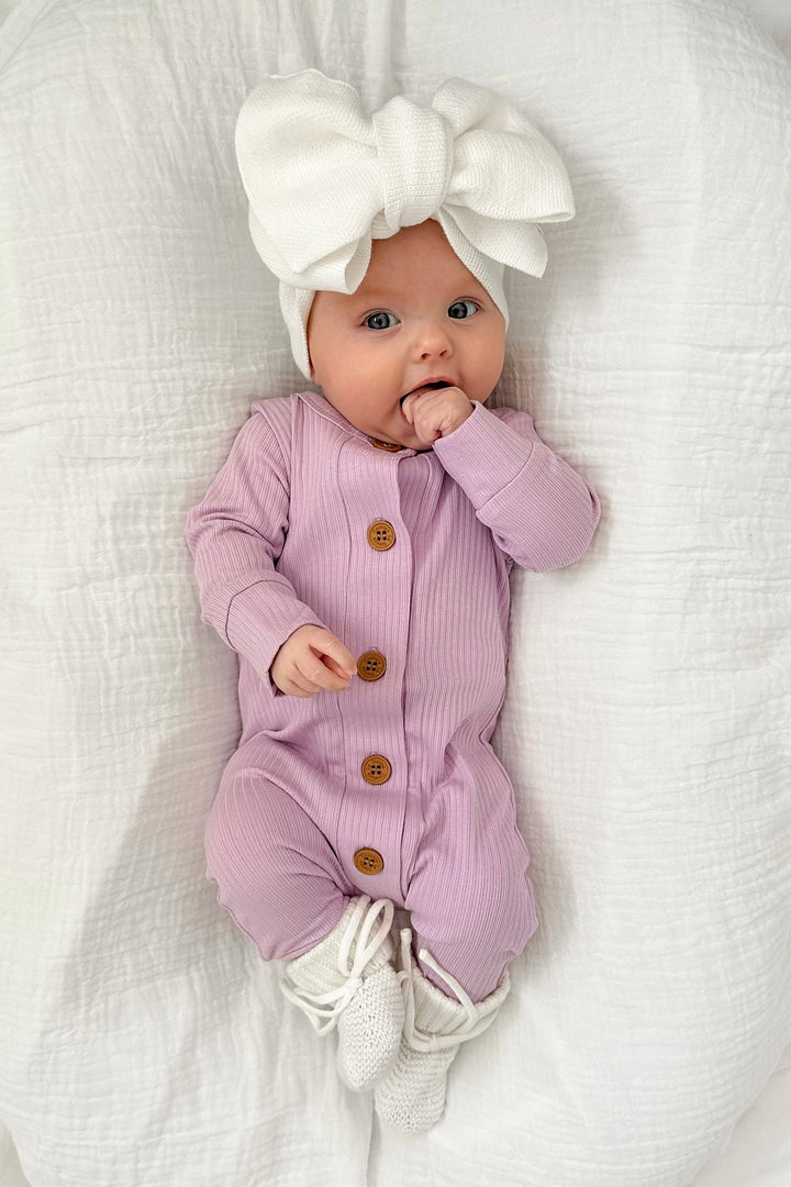 Cozy Long Sleeve Louie Romper - Orchid Bloom