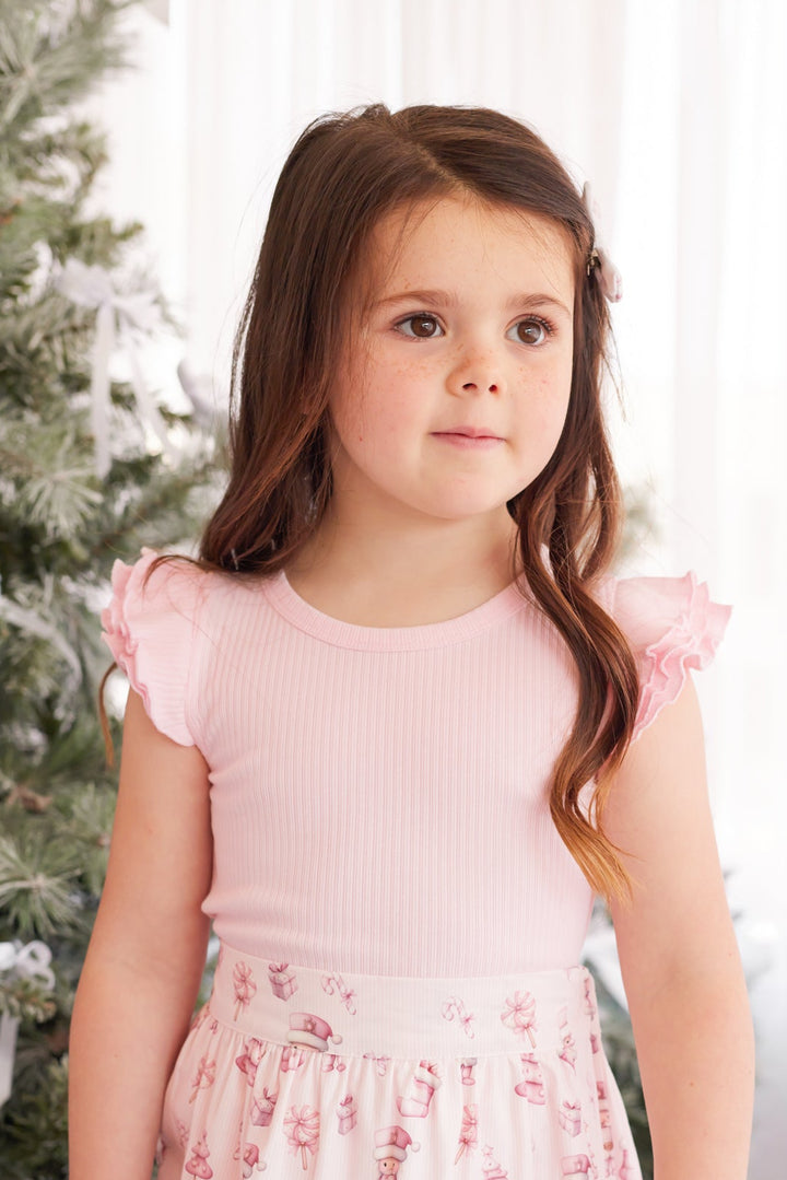 Cozy Short Sleeve Flutter - Petal Pink