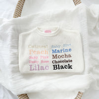 Embroidered Mother's Day Chunky Knit - Cloud Grey