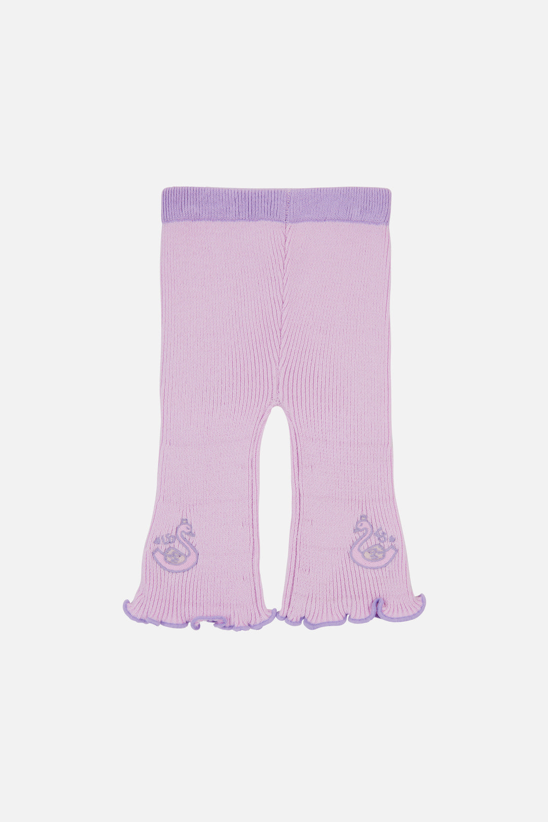 Knitted Flare Leggings - Lavender