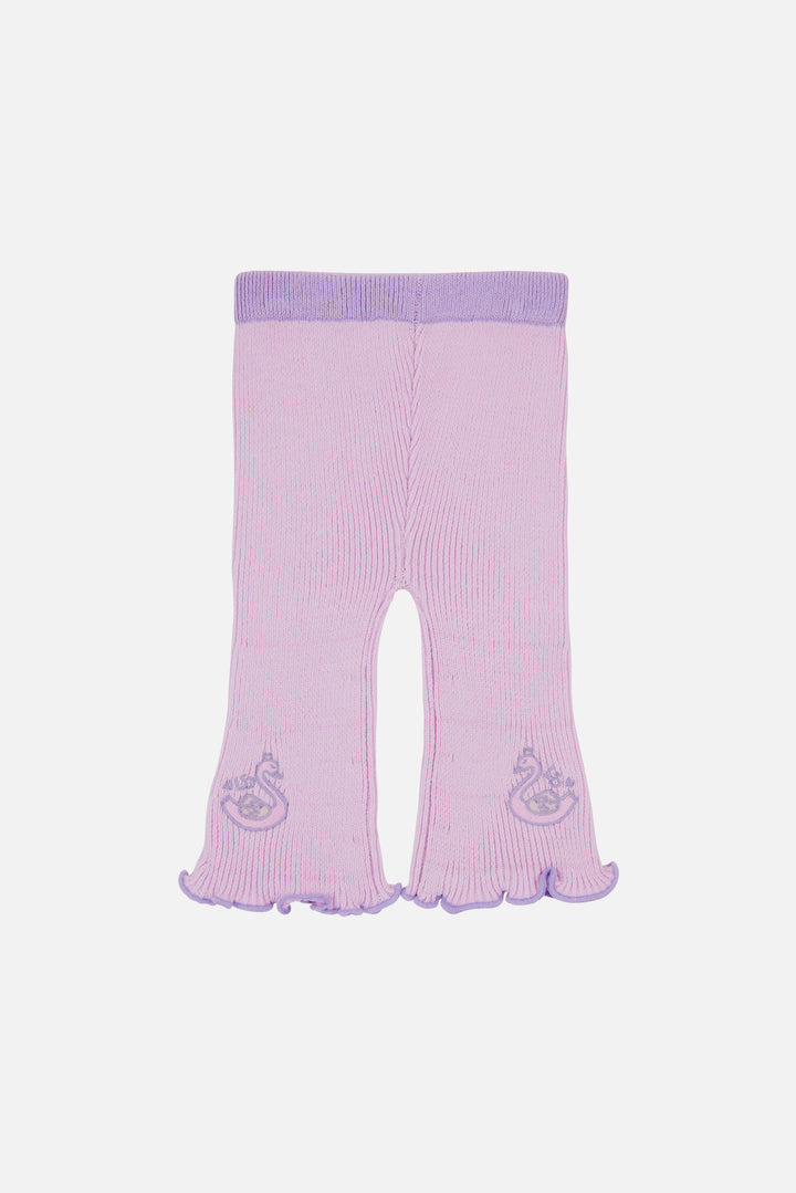 Knitted Flare Leggings - Lavender