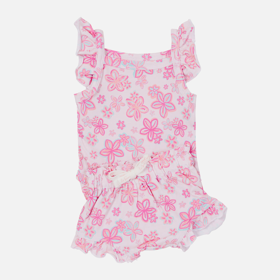 Floral Singlet & Shorties Set - Luella