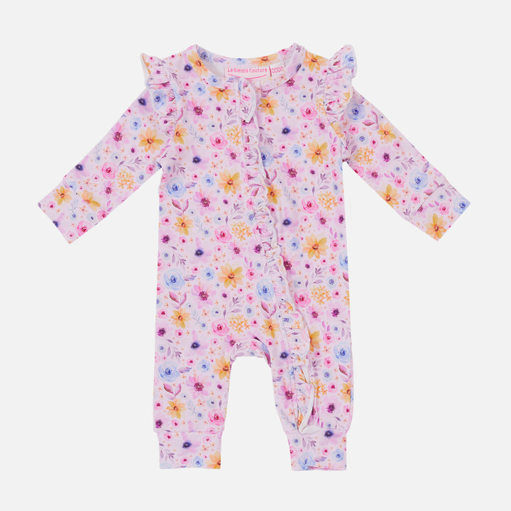 Floral Frill Zip Romper - Nikki