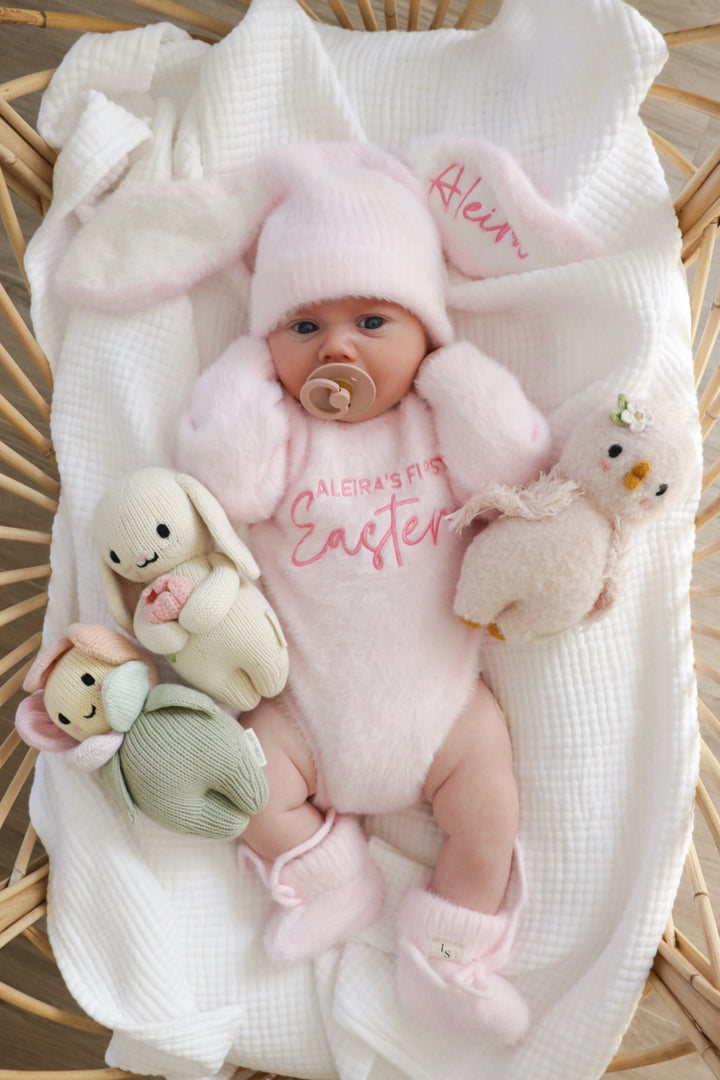 Fluffy Knit Romper - Pink